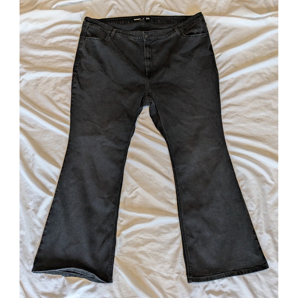 Old Navy Women's High-Rise Flare Black Denim Pants Size‎ 26